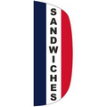 "SANDWICHES" 3' x 8' Stationary Message Flutter Flag